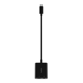 3.5mm Audio + USB-C Charge Adapter, Black, hi-res
